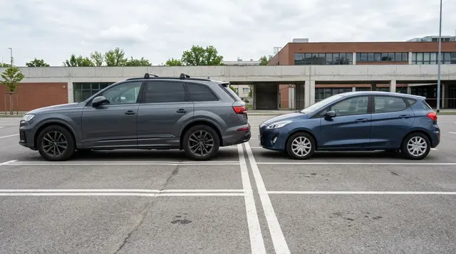 Parking dla SUV-a, vana i dużych aut przy lotnisku